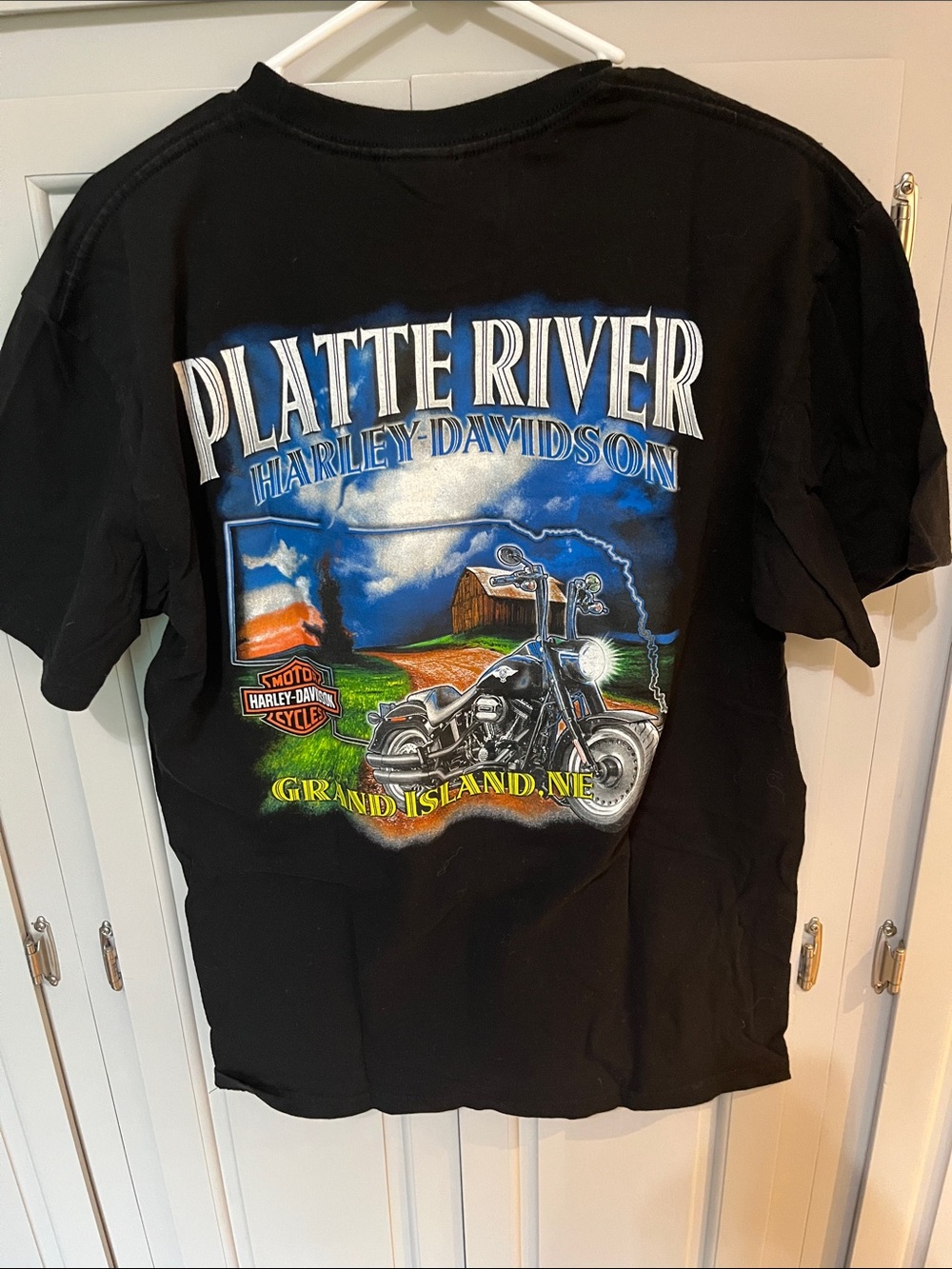 Harley-Davidson Black Tee Motorcycle Graphic Tee, large, Grand Island NE